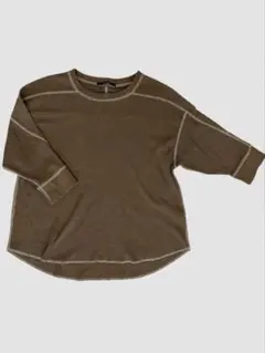 オリーブグリーン 五分袖カットソー