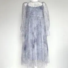 [タグ付]Dazy シアー ロングワンピース パーティドレス　リボン欠品