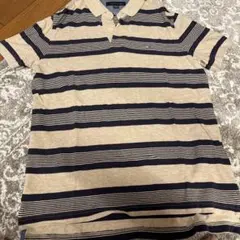 数回着用TOMMY HILFIGER ポロシャツ ボーダー柄Mサイズ日本Lサイズのサムネイル