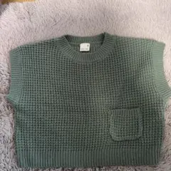 petit main グリーンニット 80