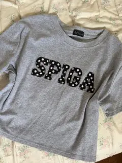 SPIGA レディース刺繍Tシャツ、グレーのサムネイル