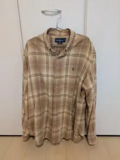 90s Ralph Lauren ブラウン チェック柄 ネルシャツ