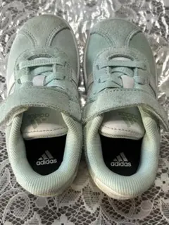 美品　adidas ミントグリーン スニーカー ベルクロ14cm