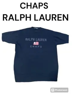 美品！　チャップス　ラルフローレン　半袖　ニット　ネイビー　サマーニット