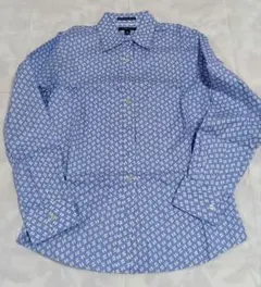 Lands' End 長袖シャツ ブルー 総柄のサムネイル