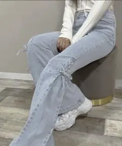 ライトブルーブーツカットデニム S