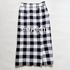 SIMPLICITE チェック柄タイトスカートF シンプリシテェ　リネンのサムネイル
