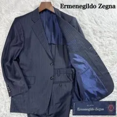 【カシミヤ混】エルメネジルドゼニア セットアップスーツ ダブル ネイビー 52 カシミヤ混】エルメネジルドゼニア セットアップスーツ ダブル