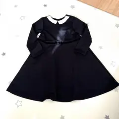 長袖　黒色　レース　フォーマルワンピース