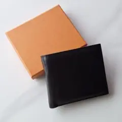 高級✨️財布 メンズ 二つ折り 黒 レザー スキミング防止 革財布 本革 贈り物