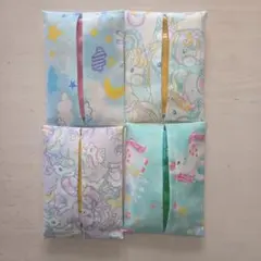 子供用ポケットティッシュケース　4点セット　ハンドメイド