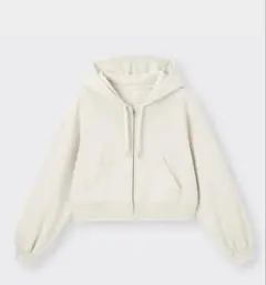 GUクロップドスウェットフルジップパーカー セットアップ