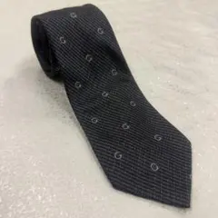 ロディー様　グッチ　GUCCI シルク100% ネクタイ GG柄 ダークグレー