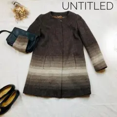 美品　UNTITLED　グラデーションノーカラーコート　ウール　Sサイズのサムネイル