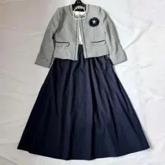 極美品 ママスーツ 豪華3点セット 大きいサイズ ノーカラー スカート