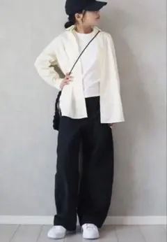ジャージーバレルレッグパンツ　XL ブラック