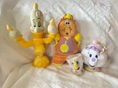 美女と野獣　ビースト　コグスワース　ポット夫人　チップ　ぬいぐるみ　レア ディズニー 美女と野獣 チップ＆ポット夫人、コグスワース、ベル