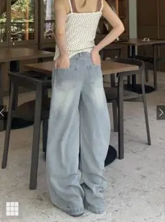 GRL ワイドデニムパンツ 〔qu137〕