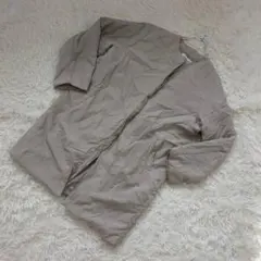 AZUL by moussy 中綿ミドルコート　ノーカラー　グレージュ　S