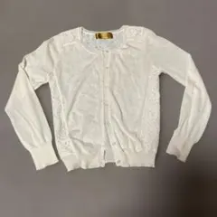 お値下け！ホワイト レースニットカーディガン