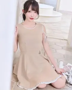 ミシェルマカロン ギンガムラインフレアリボンワンピース ②