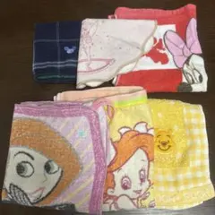 【used品】ハンカチ・タオル6枚セット　ディズニー　キャラクター