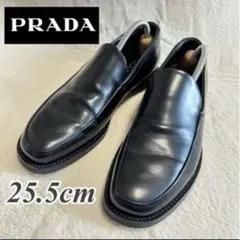 極美品 PRADA レザー ローファー 6.5 25.5cm 黒 ブラック