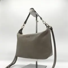 美品】FURLA フルラ シエナ ワンショルダー ホーボー グレージュ