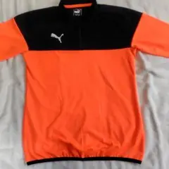 PUMA ハーフジップジャージ Lサイズ オレンジ/ブラック