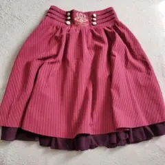 アクシーズファム　ピンストライプ柄 フレアスカート ボルドーのサムネイル