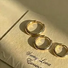 Glow フープピアス｜3点セット 6/8/10mm ステンレス 上品 高見え