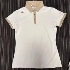 DESCENTE GOLF レディース 半袖ポロシャツ ベージュ