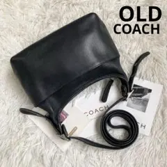 COACH オールドコーチ 黒 ブラック グラブタンレザー 革 クロスボディのサムネイル
