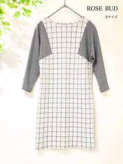 ROSE BUD チェック柄 ひざ丈ワンピース Sサイズのサムネイル