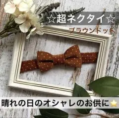 蝶ネクタイ　小学生　キッズ　子ども　コーデュロイ　正装　ドット　茶　入学式　式典