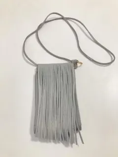ロペピクニック フリンジショルダーバッグ グレー