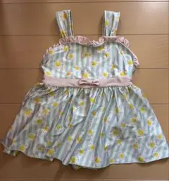 女の子用水着ワンピース ストライプ 花柄