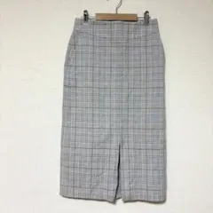 URBAN RESEARCH タイトスカート　チェック柄　コットン　前スリット