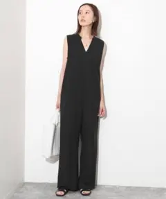 【新品】SLOBE IENA リラックスイージーVネックオールインワン 黒38