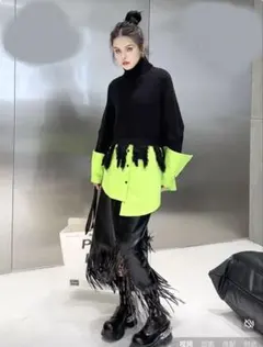 バイカラーニット