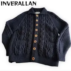 INVERALLAN⭐︎ネイビー⭐︎1A⭐︎ケーブルニットセーター⭐︎メンズM程度 STRATHTAY by インバーアラン INVERALLAN ネイビー 1A アラン セーター