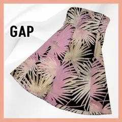 GAP STRETCH ギャップ パームツリー柄 ベアトップワンピ ピンク 2