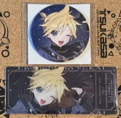 プロセカ あんスタコラボ 鏡音レン 缶バッジ チケット風カード