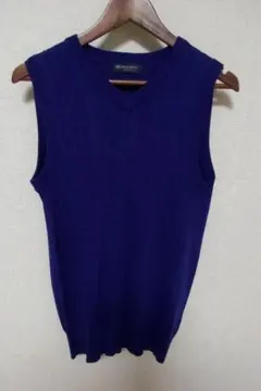 専用ブルー Vネック ニットベスト M