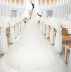 TAKAMI BRIDAL　ウェディングベール　 白　アイボリー レース　ロング