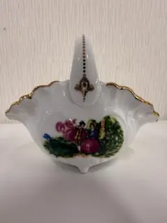 SW-Super White Seong woo 陶磁器 小物入れ 金彩 人物画