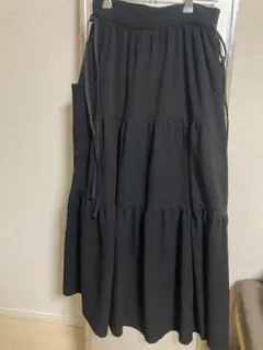 ollun pocopoco tiered skirt ブラック　フリーサイズ