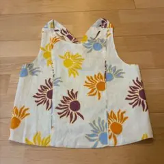 【ZARA】太陽柄 ノースリーブ タンクトップ　164㌢　リネン レーヨンのサムネイル