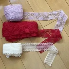 花柄レース生地 3色セット