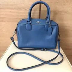 COACH コーチ 2WAY ミニ ボストンバッグ ショルダーバッグ ブルー